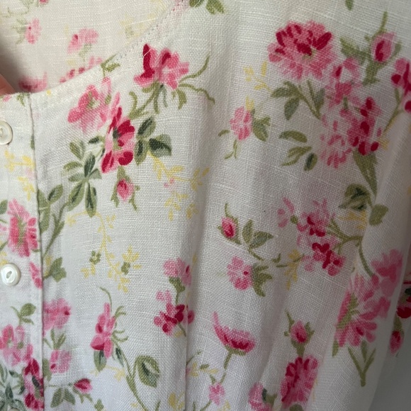POLO RALPH LAUREN Elizabeth Floral Dress 2 Sweet Pea Garden Party Linen - Picture 9 of 14